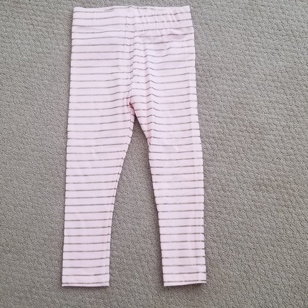 **NWOT** Tommy Bahama Peach and Gold Glitter Leggings Size 3-4 Years